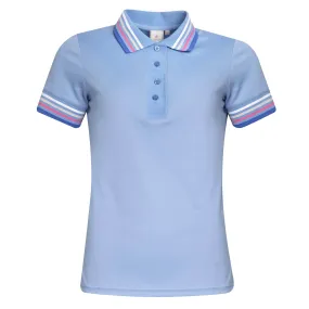 Cross Stripe Ladies Golf Polo Shirt Bel Air Blue