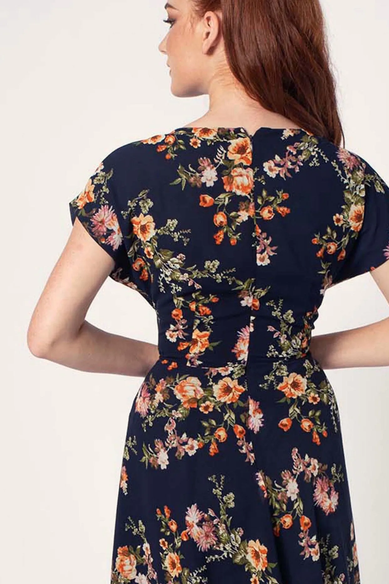 Dakota Navy / Orange Floral Dress