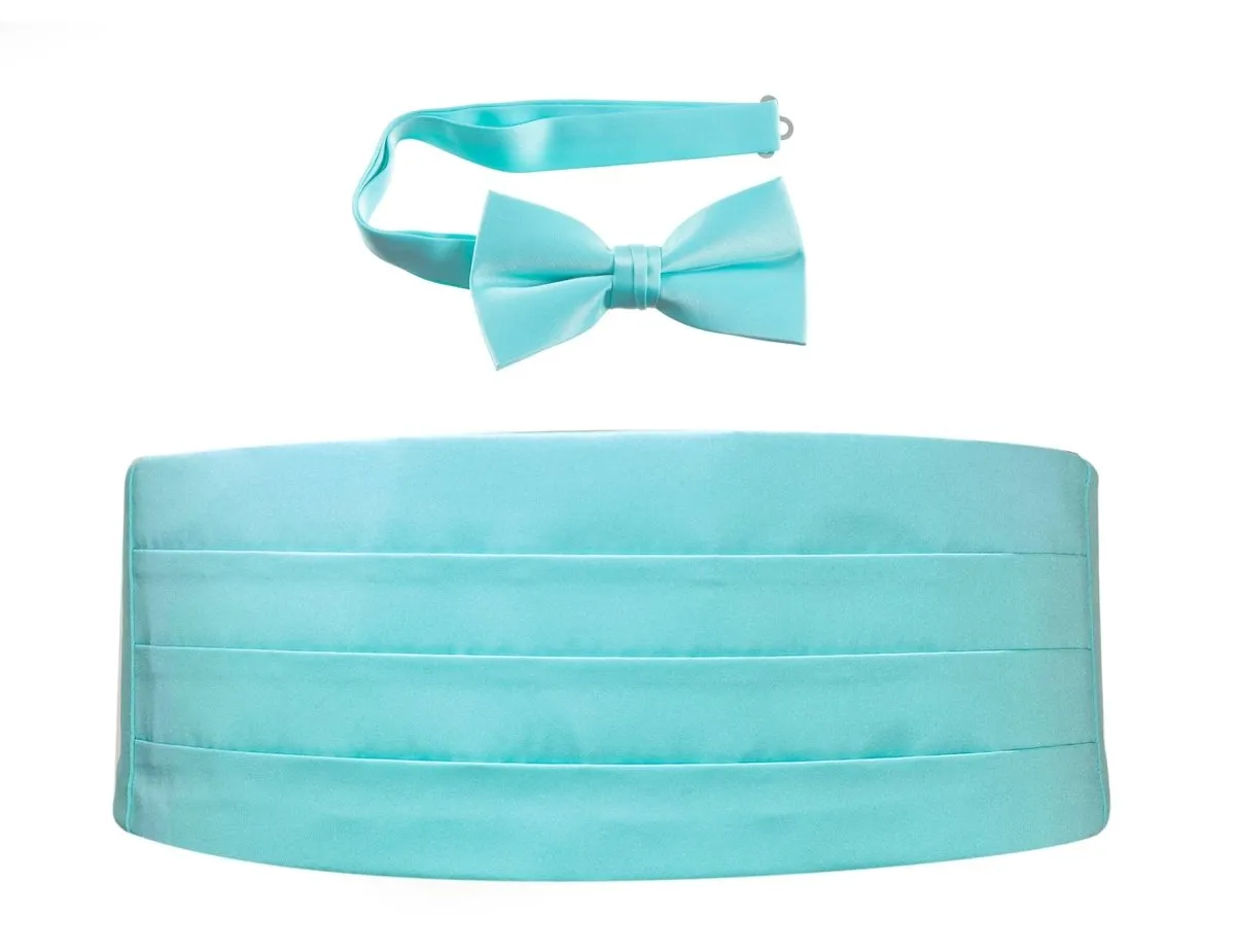 Deluxe Polyester Satin Cummerbund and Bow Tie Sets