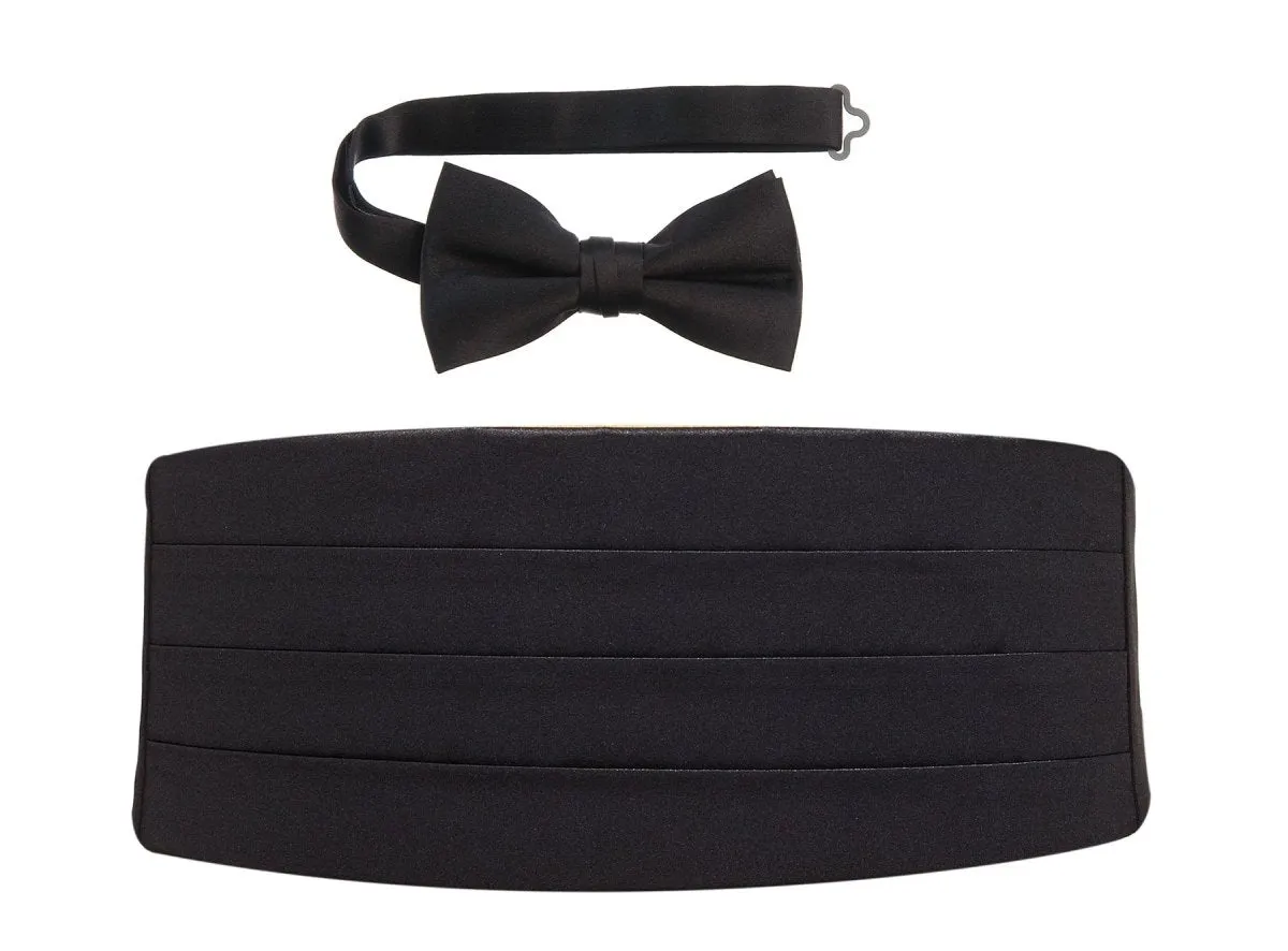 Deluxe Polyester Satin Cummerbund and Bow Tie Sets