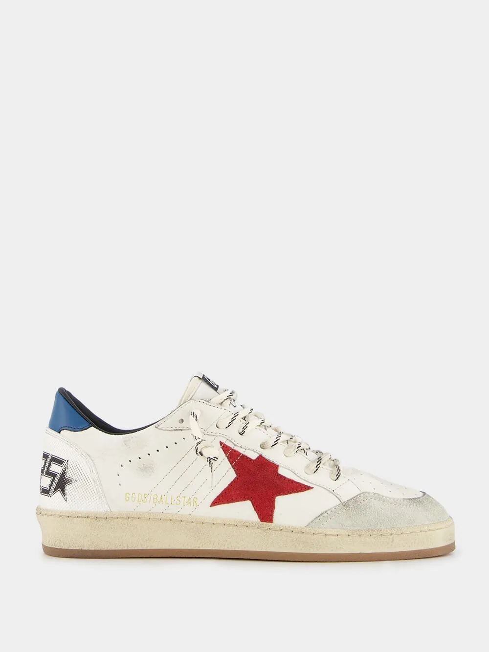 Distressed Star Leather Sneakers