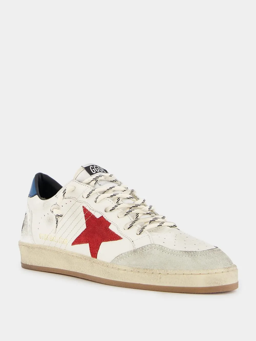 Distressed Star Leather Sneakers