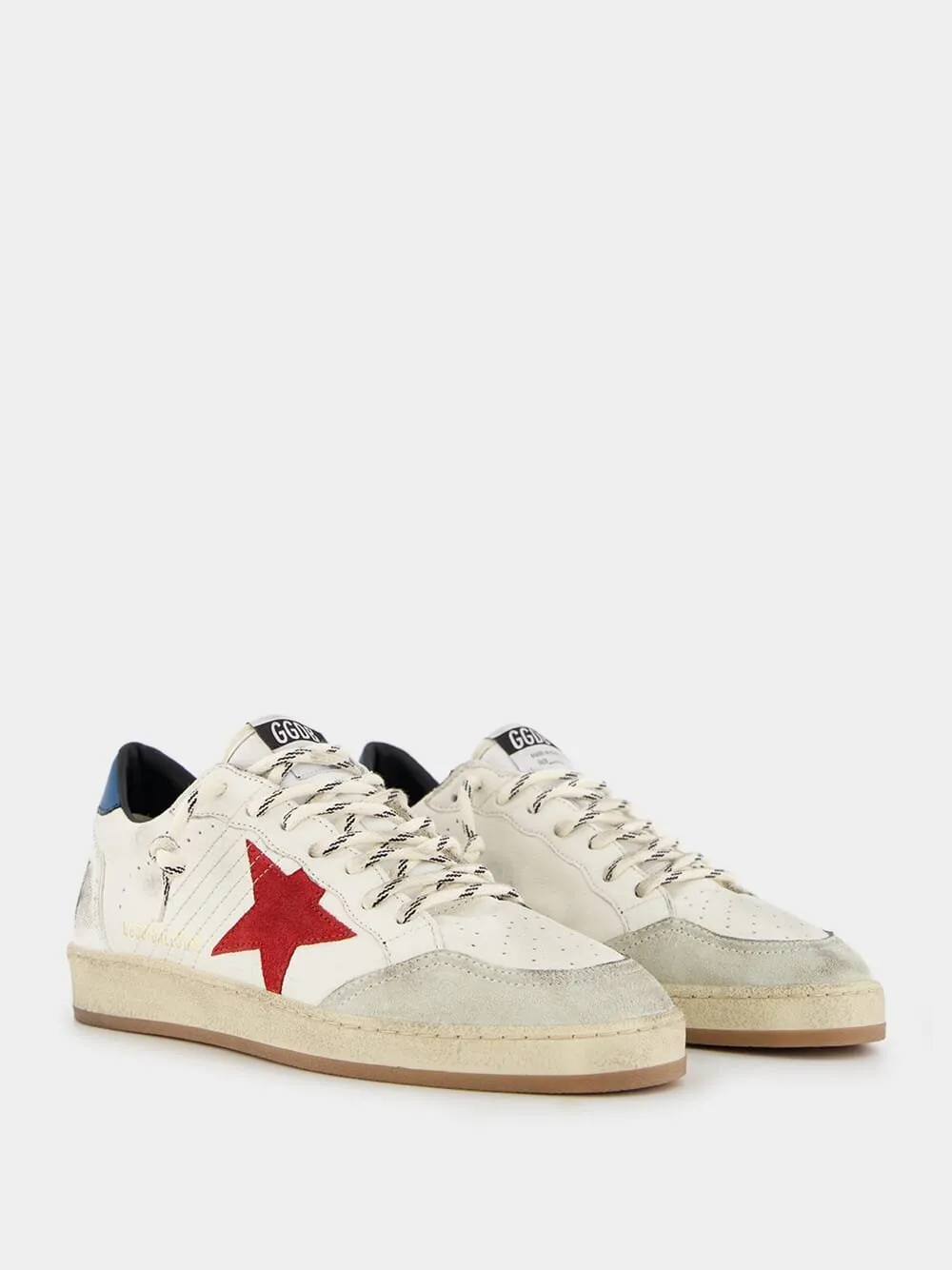 Distressed Star Leather Sneakers