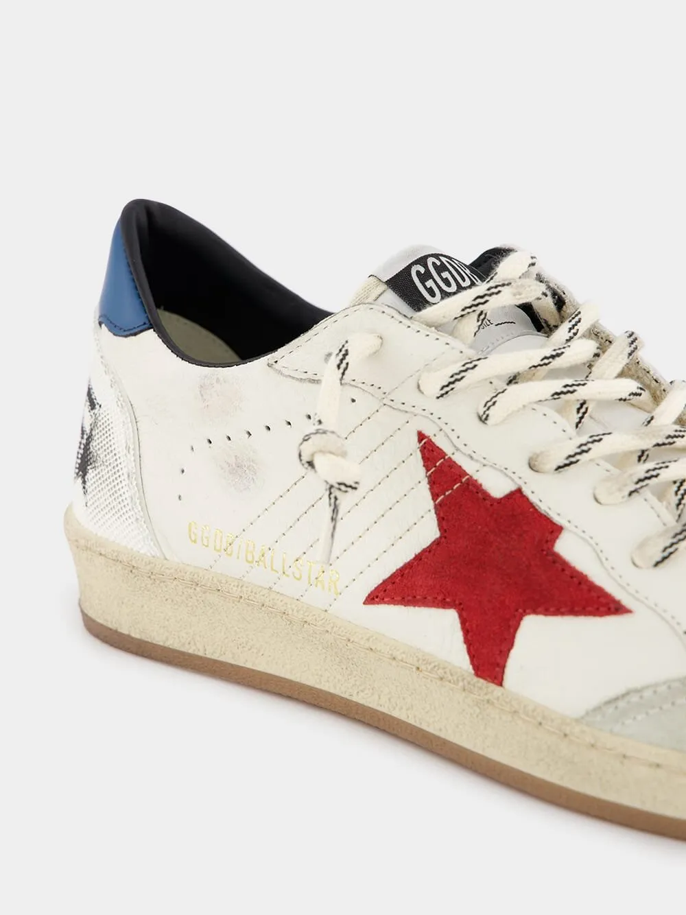 Distressed Star Leather Sneakers