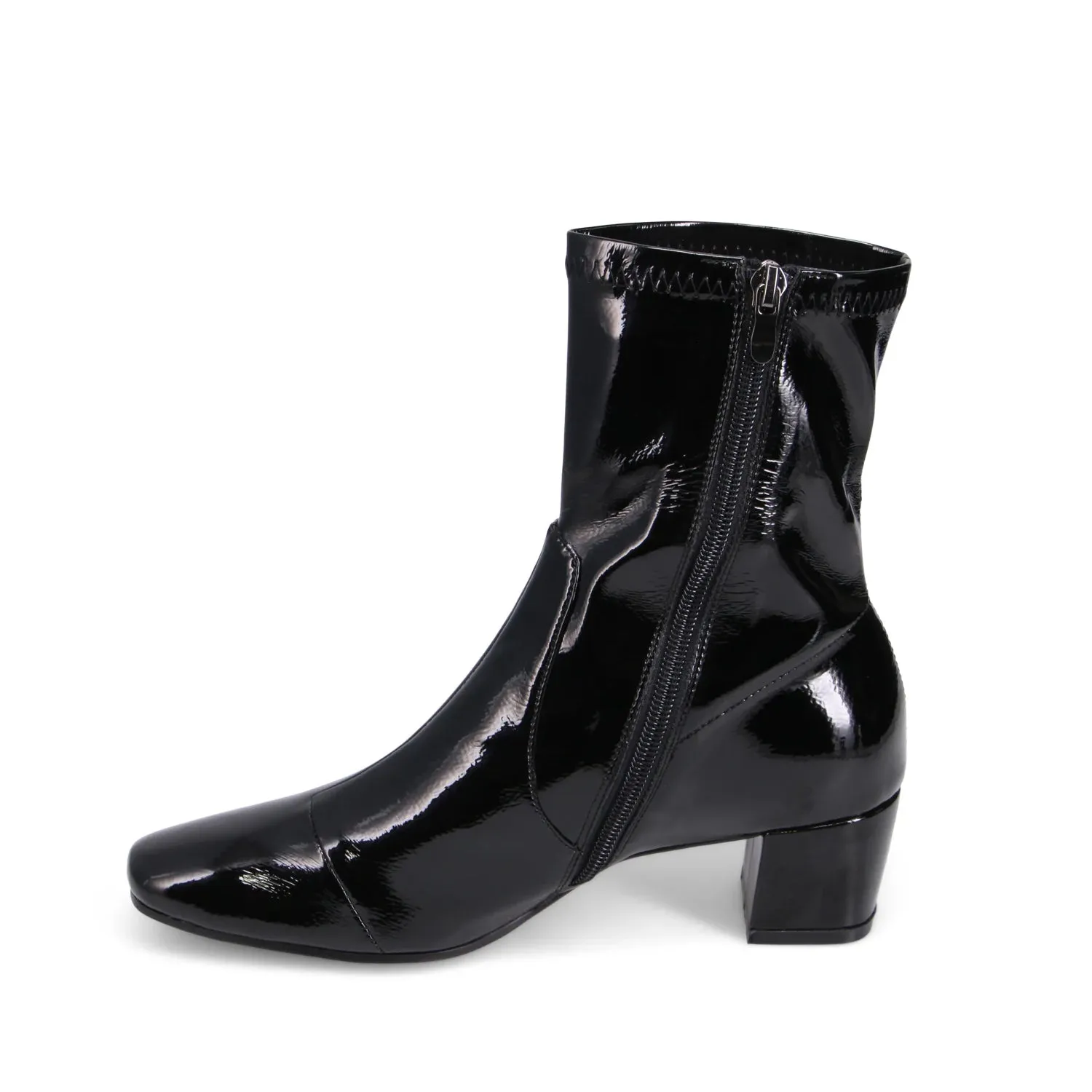 Django and Juliette Women's Hartful Heeled Boot in Black Patent