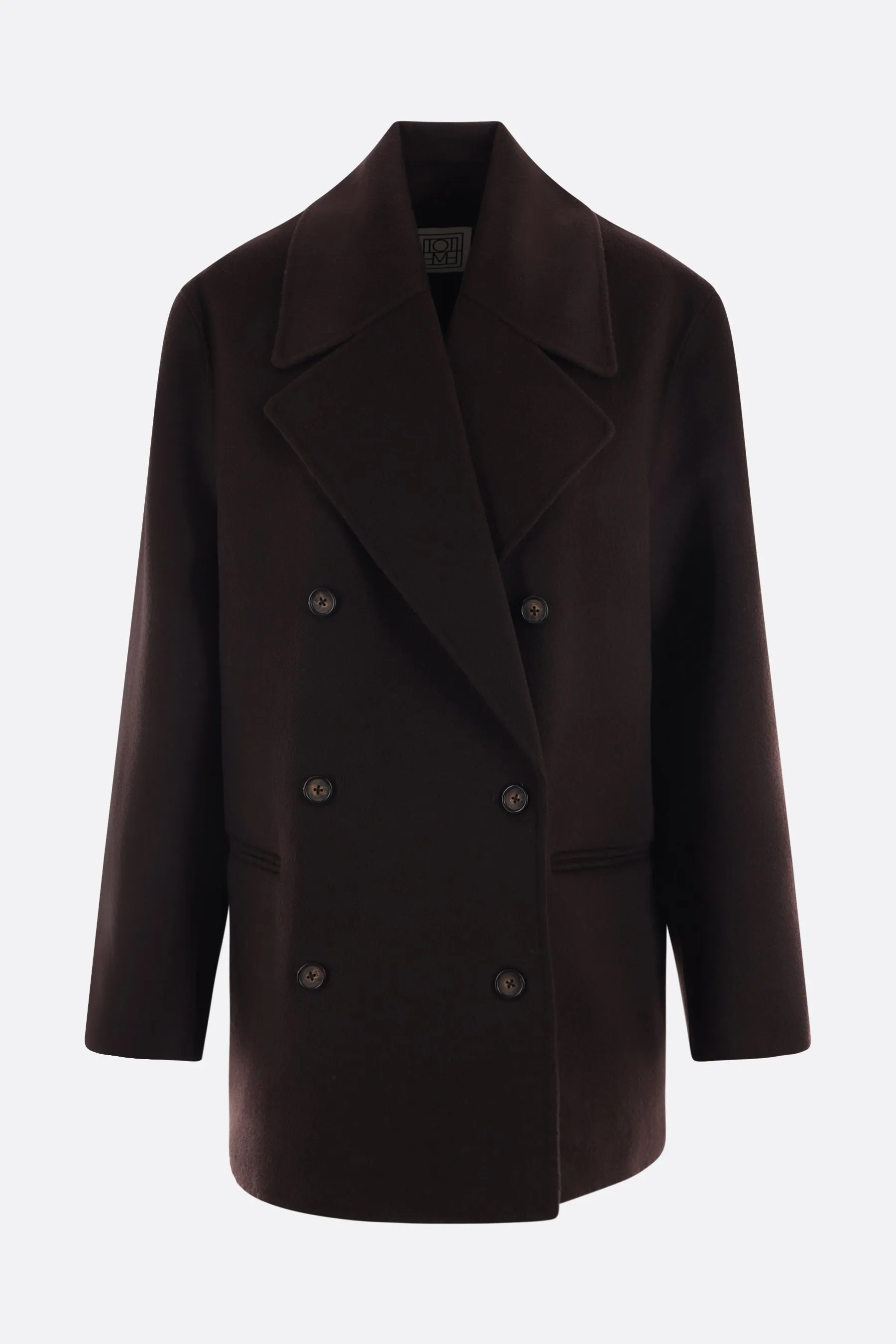 double-breasted wool peacoat