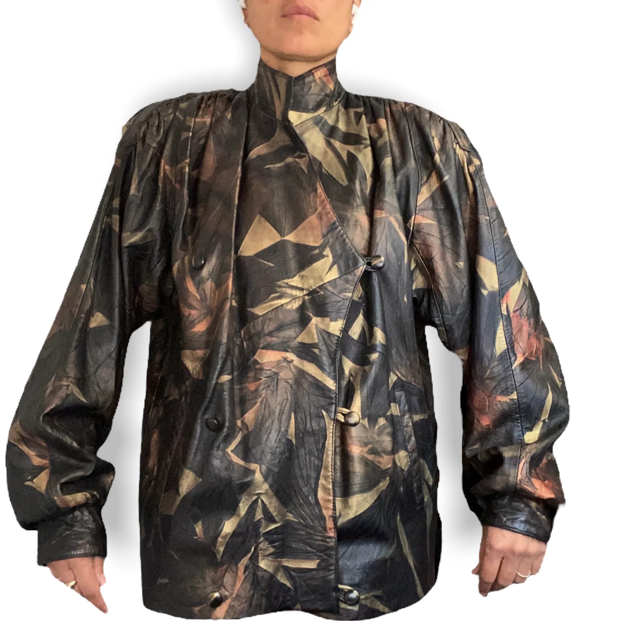 Déseré Metallic Leaf Print Jacket