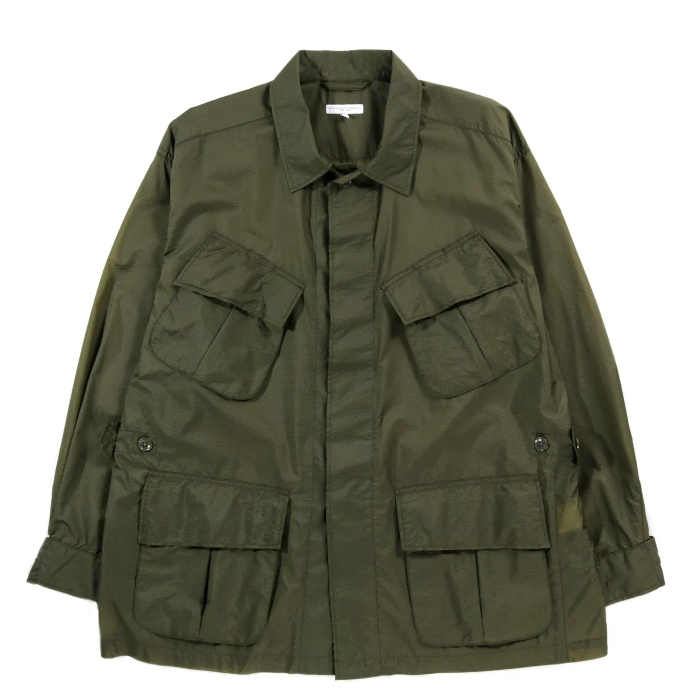 ENGINEERED GARMENTS JUNGLE FATIGUE JACKET OLIVE NYLON MICRO RIPSTOP