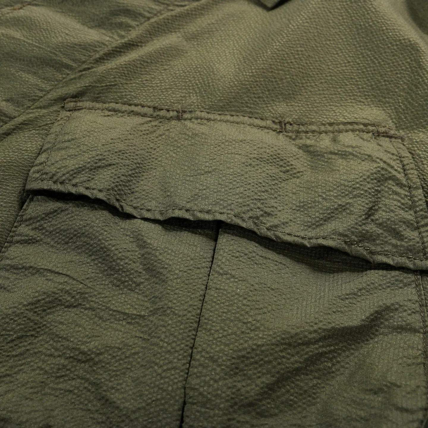 ENGINEERED GARMENTS JUNGLE FATIGUE JACKET OLIVE NYLON MICRO RIPSTOP