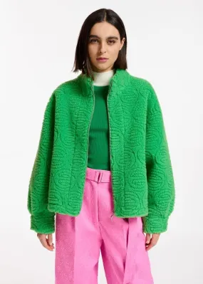 Essentiel Antwerp Either Bomber Jacket - Green Faux Fur: L