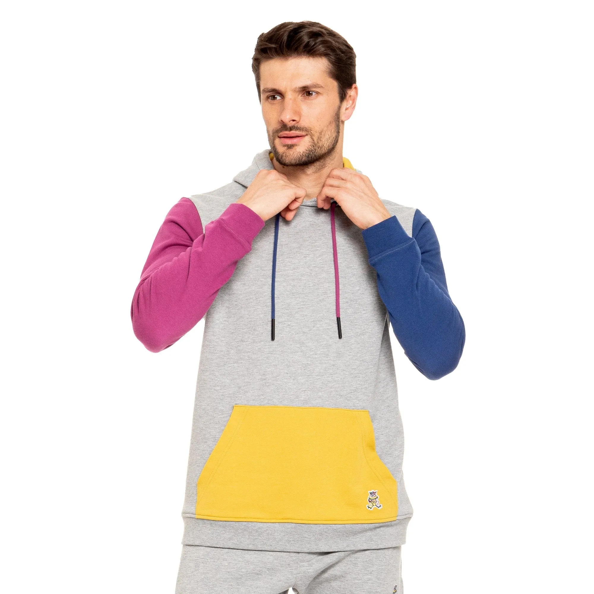 FROG Color Block Leisure Hoodie - Grey