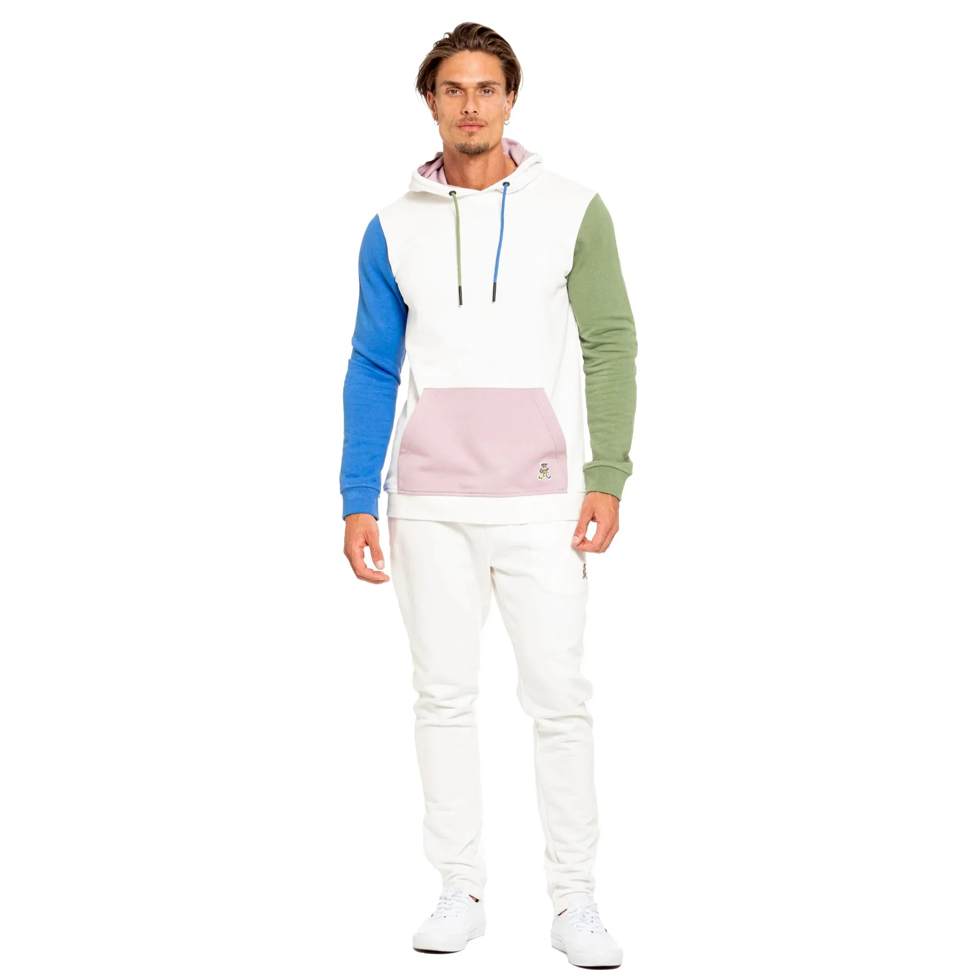 FROG Color Block Leisure Hoodie - White