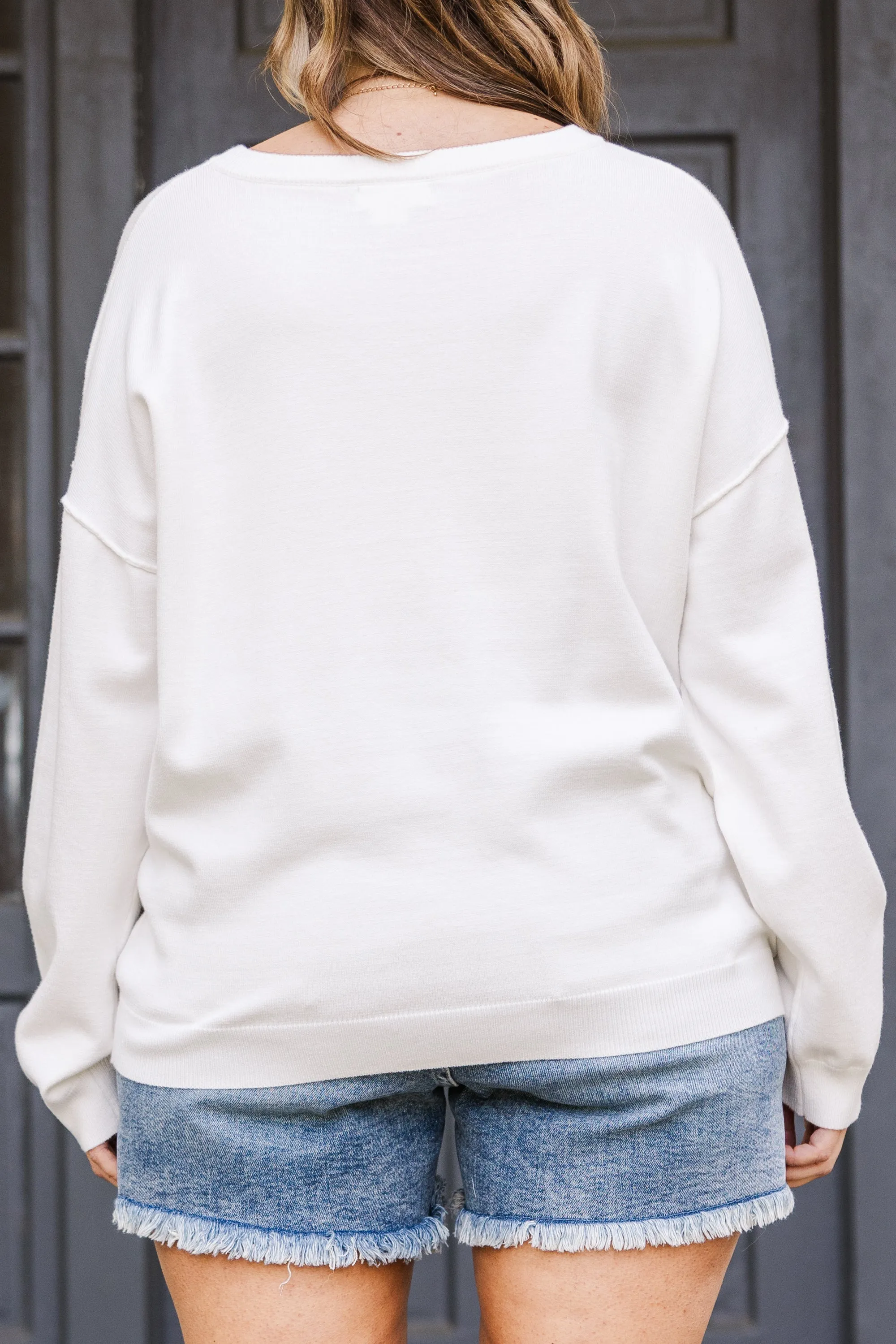 From Sea to Shining Sea Sweater, White