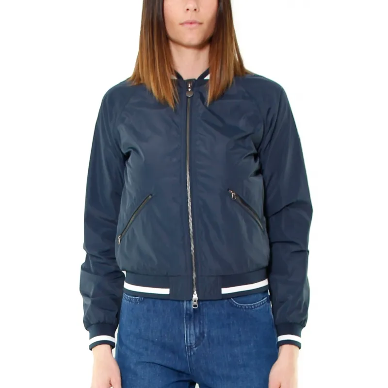 GIUBBINO STILE BOMBER IN NYLON, BLU