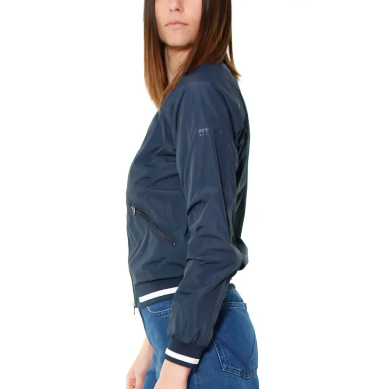 GIUBBINO STILE BOMBER IN NYLON, BLU