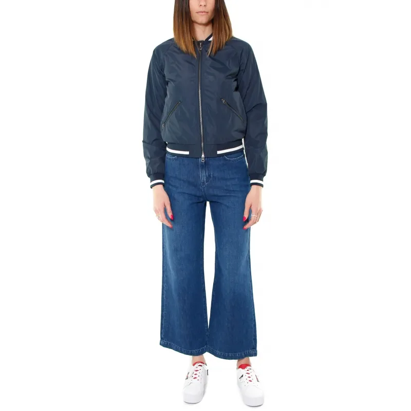 GIUBBINO STILE BOMBER IN NYLON, BLU