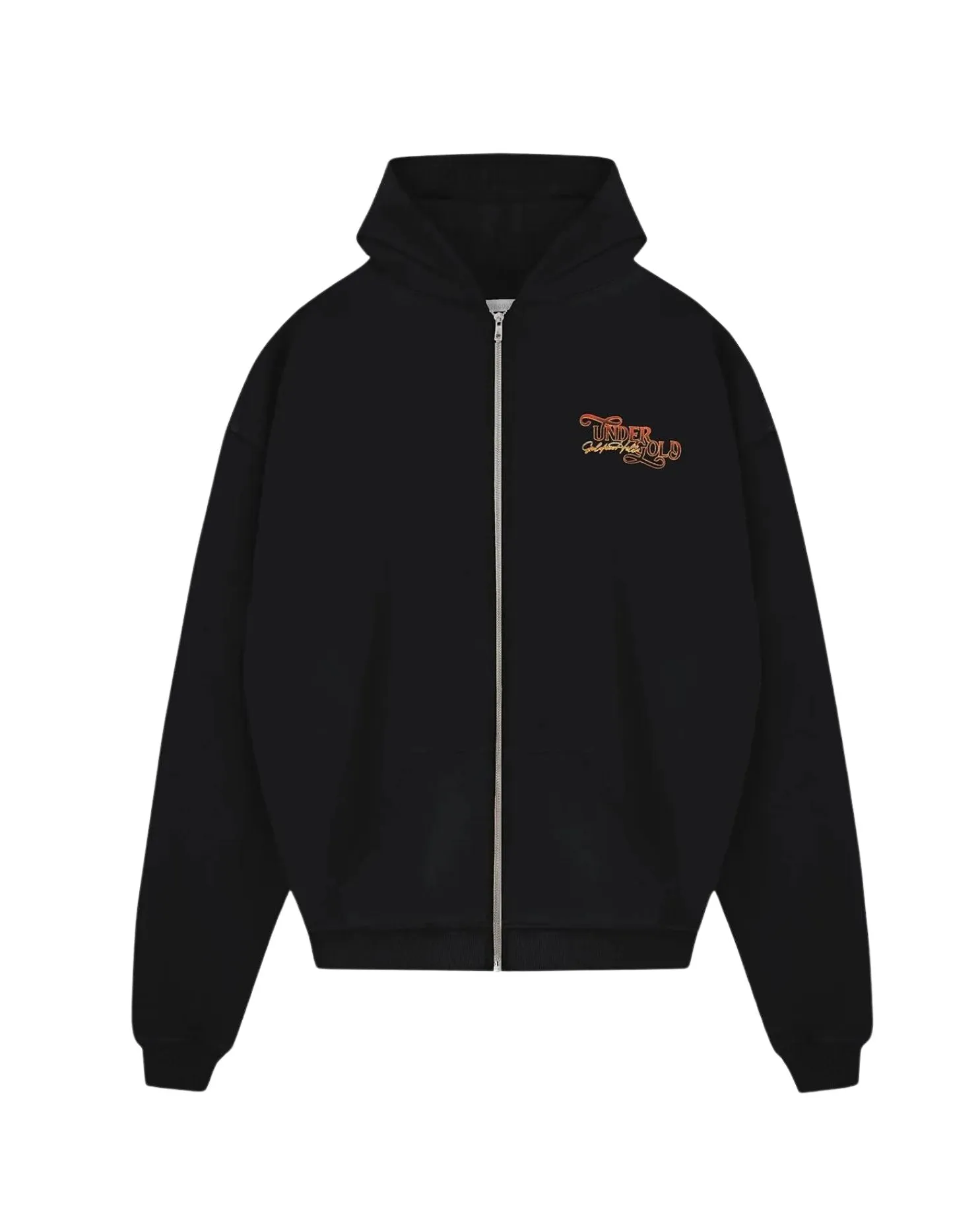 Golden Hills III Vintage Basic Zip Up Hoodie - Black