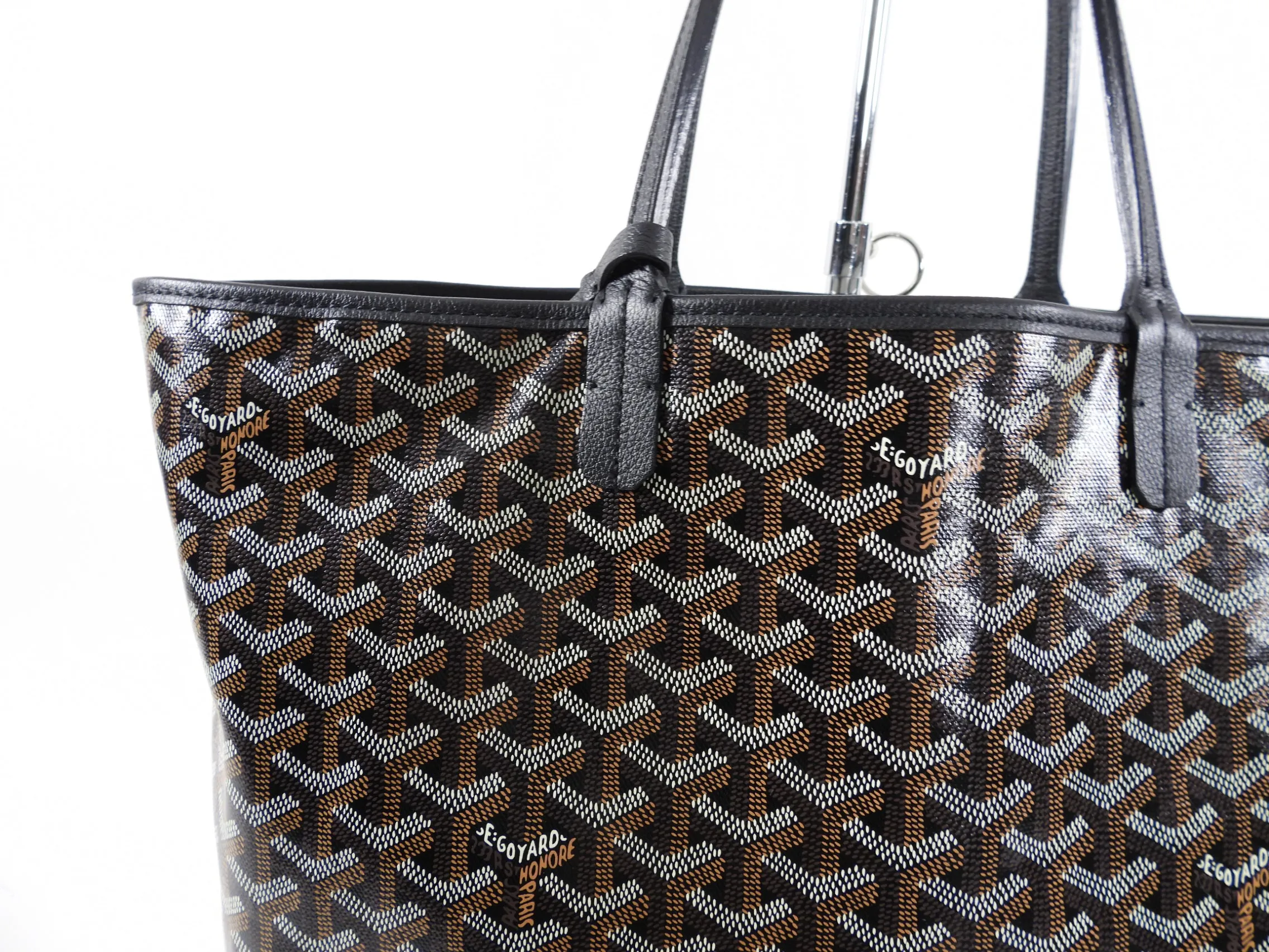 Goyard Black and Brown Coated Canvas St Louis Tote Bag PM