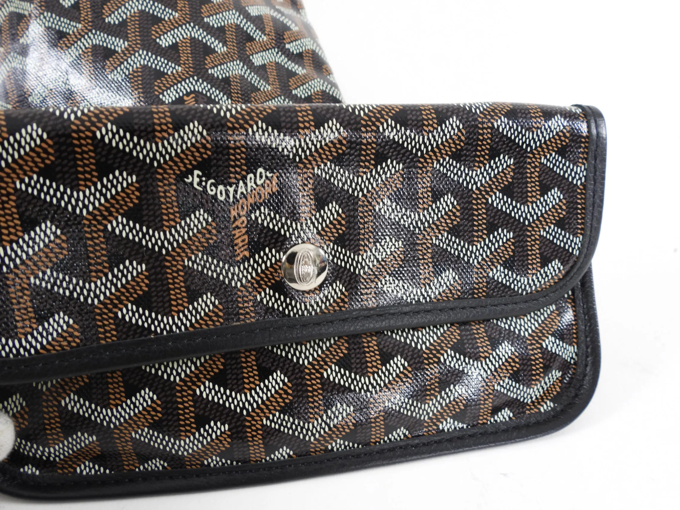 Goyard Black and Brown Coated Canvas St Louis Tote Bag PM