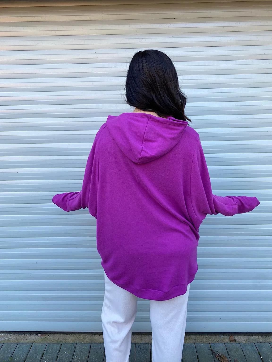 Grape Soft Knit Hoodie Lucy