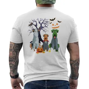 Halloween Airedale Terrier Dog Witch Scary Costume Men's T-shirt Back Print