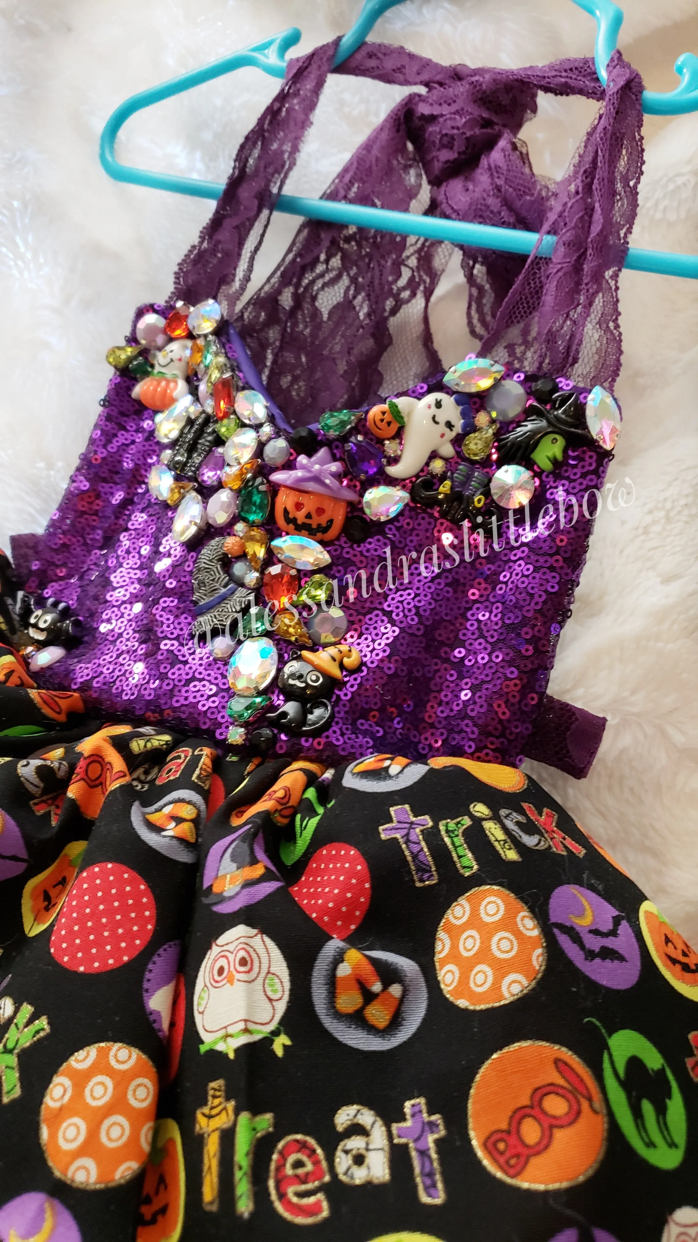 Halloween Princess bejeweled Luxury Romper