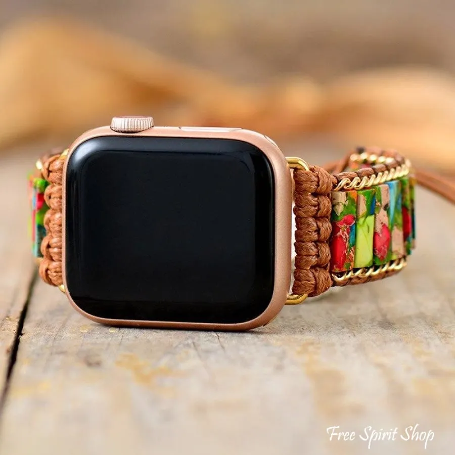 Handmade Imperial Jasper Apple Watch Band