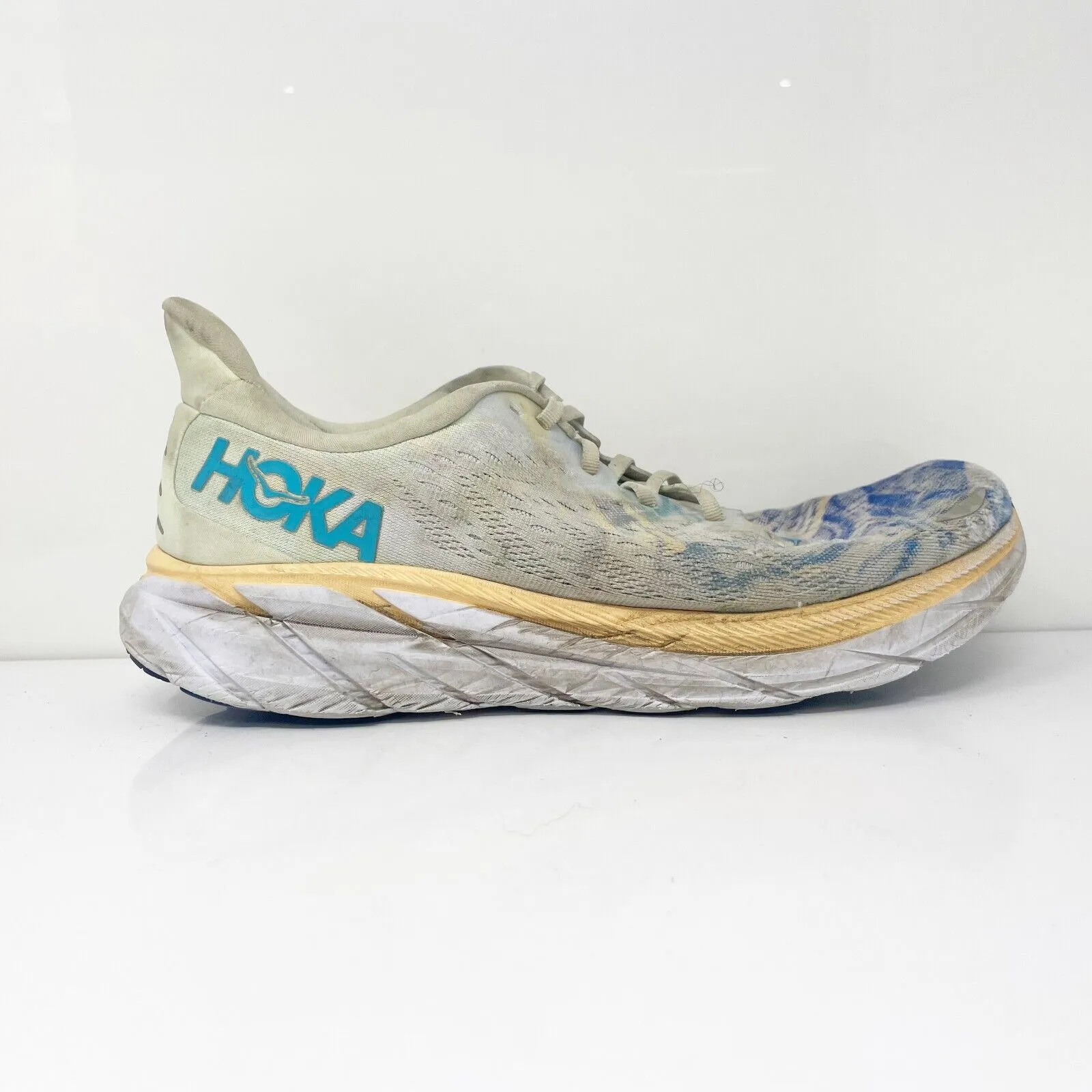 Hoka One One Mens Clifton 8 1119393 TGT Beige Running Shoes Sneakers Size 11 D