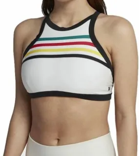 Hurley Quick Dry Pendleton Glacier Collo alto da surf Costume da bagno bikini a righe da donna AJ9501 133 Bianco