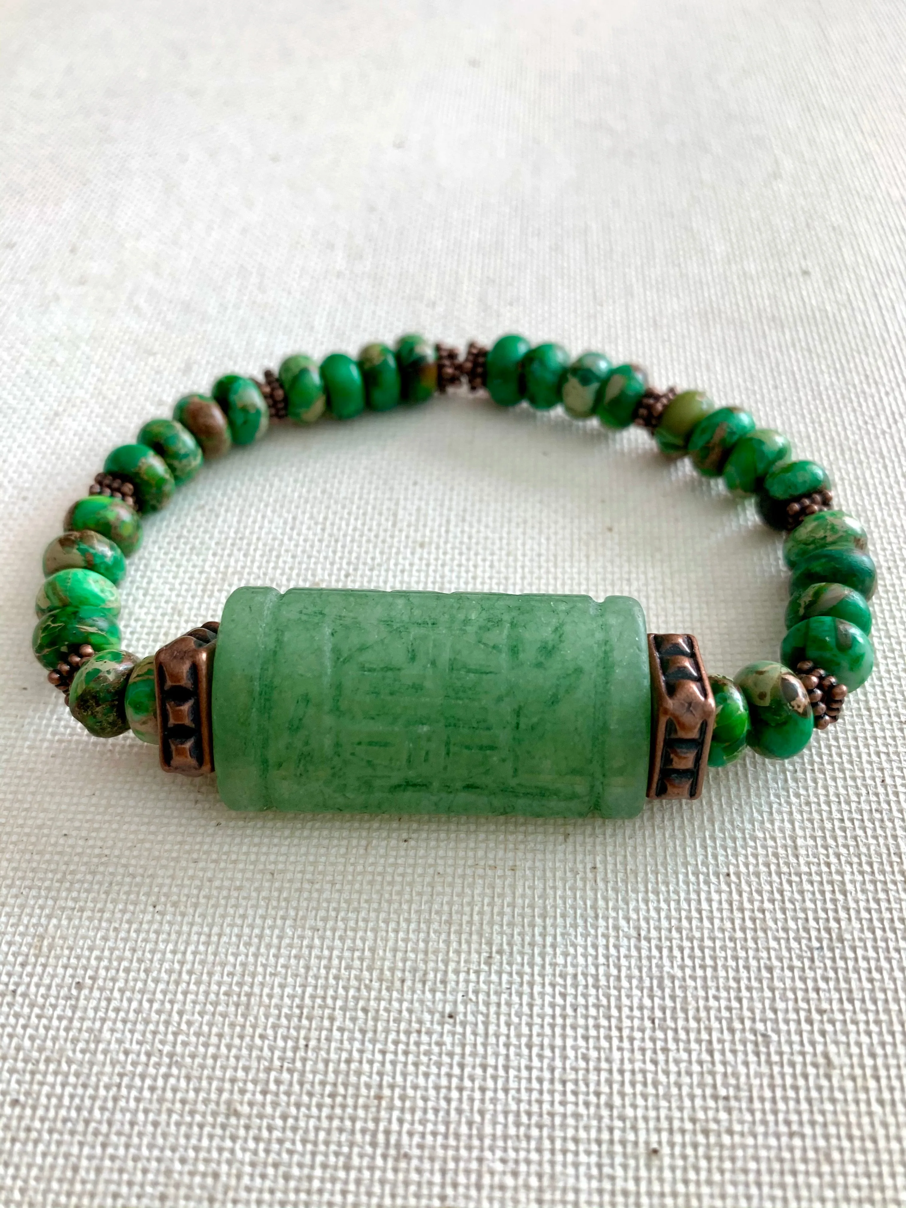 Imperial Jasper and Green Aventurine Bracelet