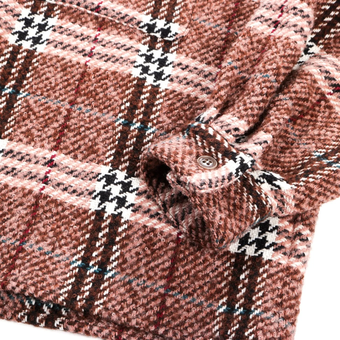 INTERNATIONAL GALLERY BEAMS  OPEN SHIRT PINK / BROWN CHECK