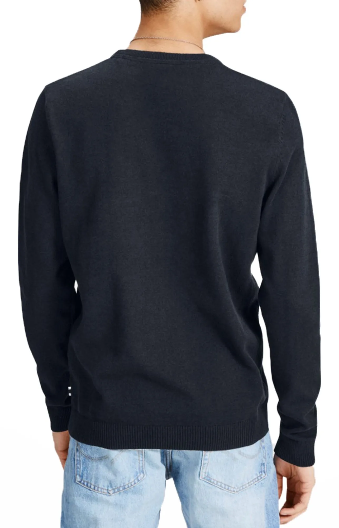 Jack & Jones Crew Neck Basic Knit Jumper Navy Blazer