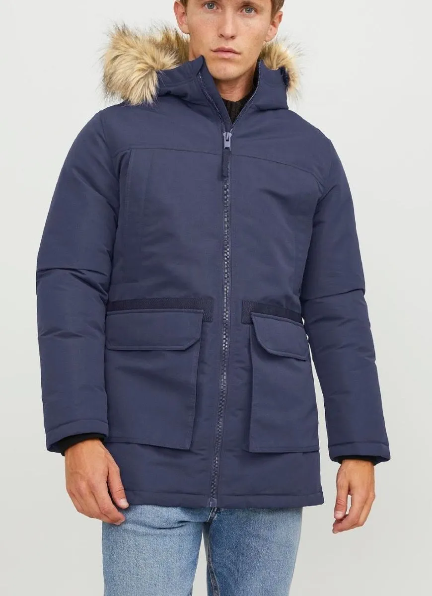 Jack & Jones Wing Parka Jacket Navy Blazer