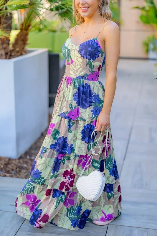 Jennifer Floral Print Maxi Dress