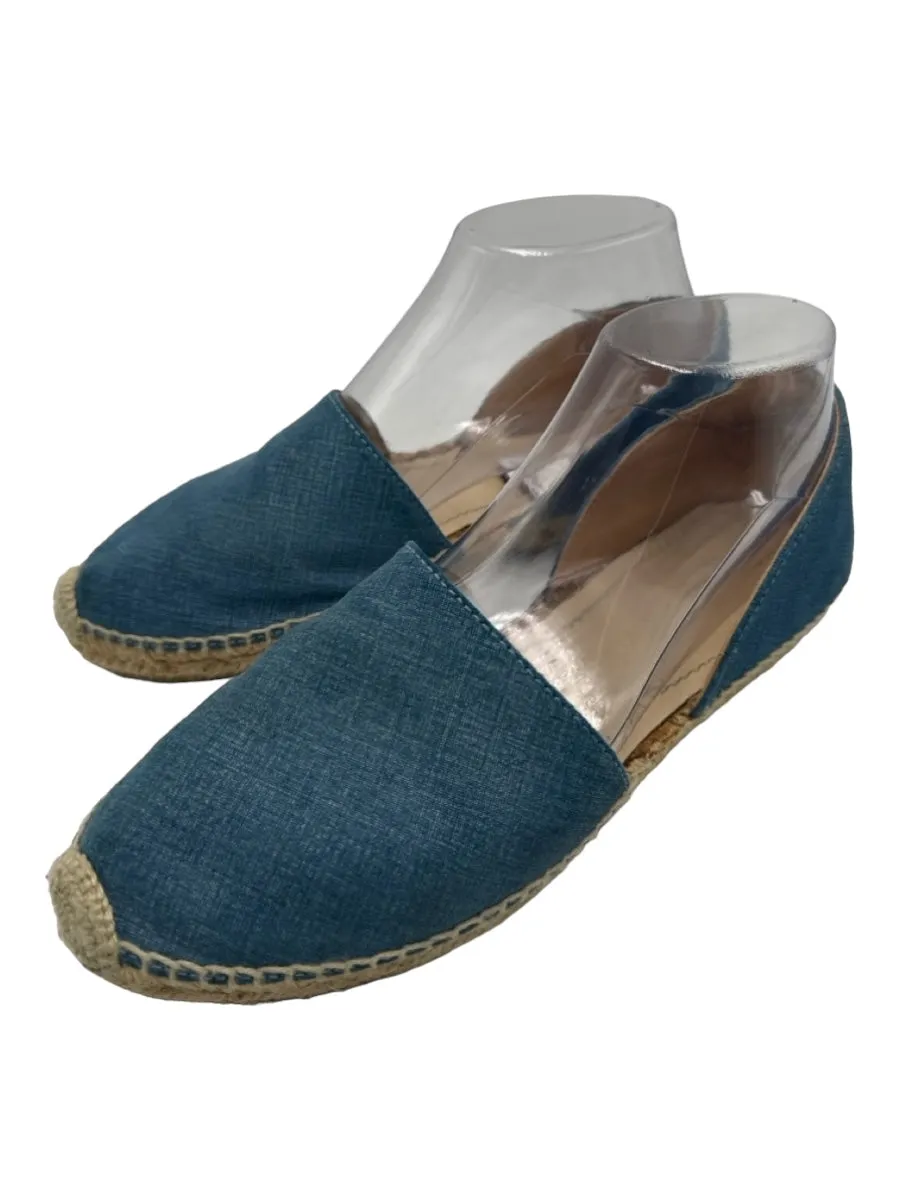 Jimmy Choo Shoe Size 8 Denim Blue Cotton Rope Sole Knit Detail Espadrille Shoes