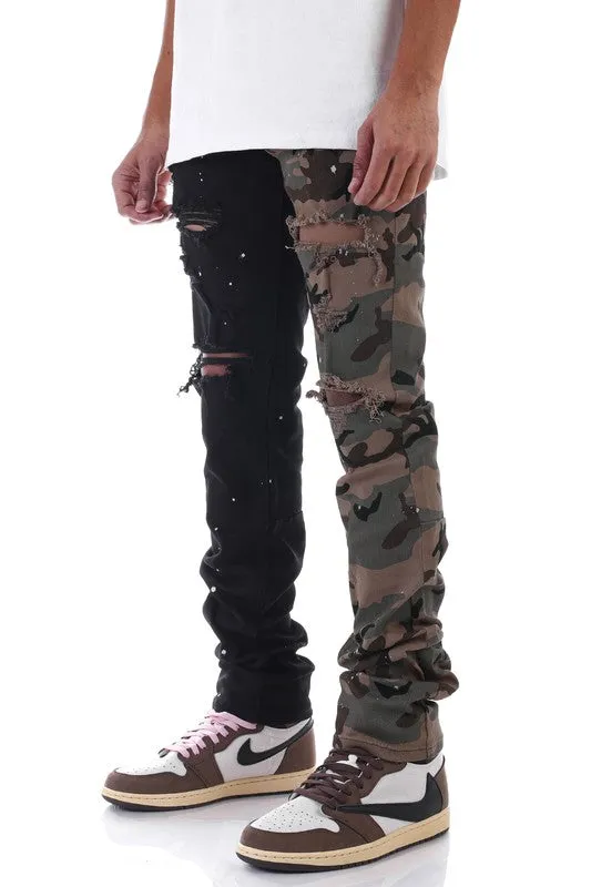 Knb3171-1 contrast camo pants