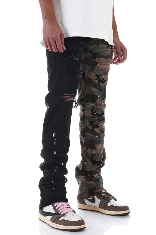 Knb3171-1 contrast camo pants