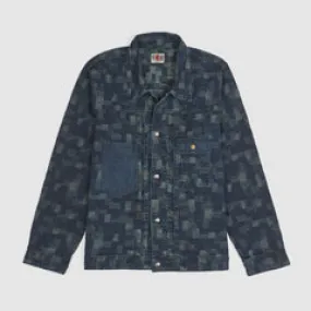 Koromo Jacquard Plaid Lightweight Denim Jacket