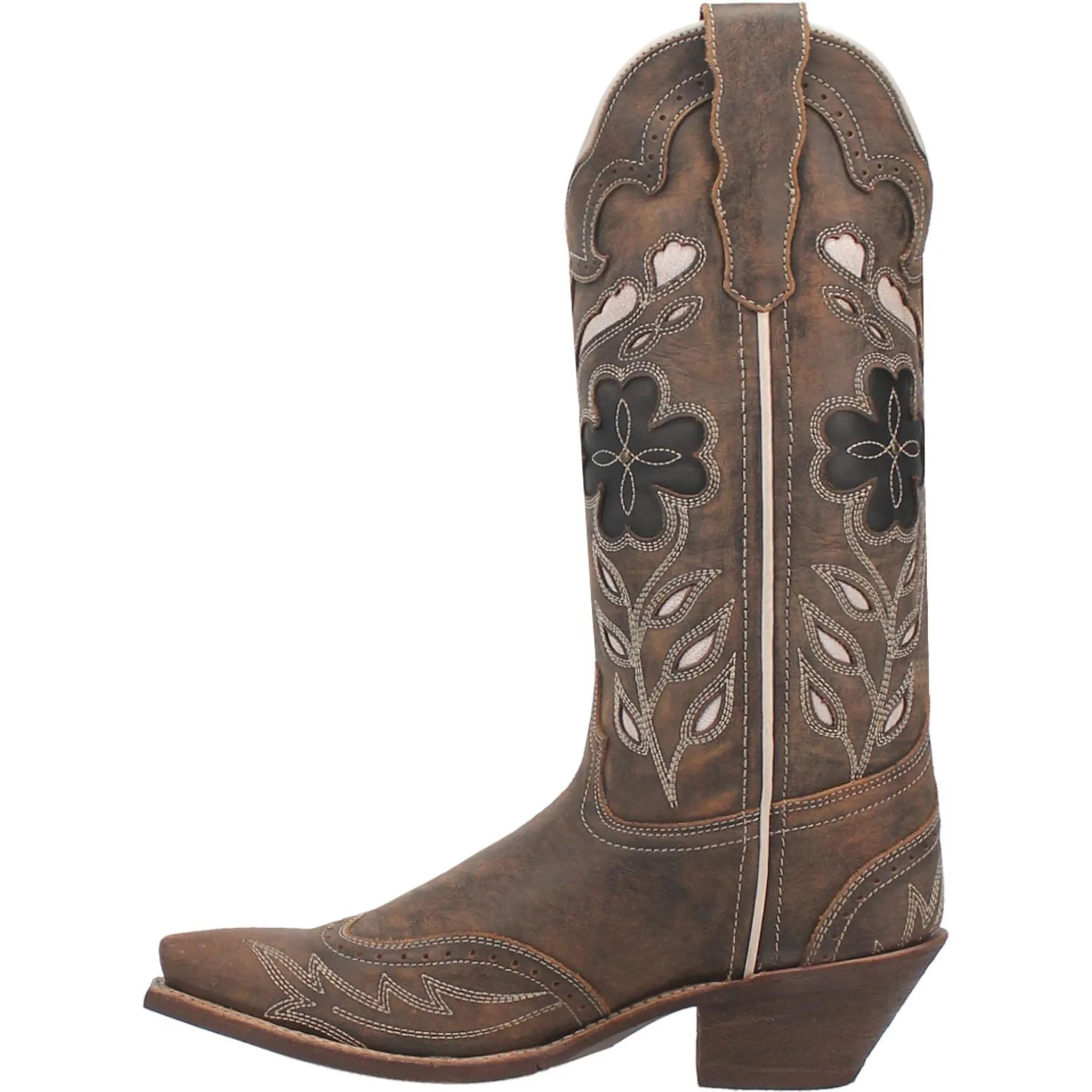 Laredo Women's Zuri Brown Floral Snip Toe Boots