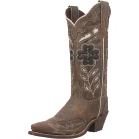 Laredo Women's Zuri Brown Floral Snip Toe Boots