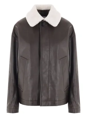 LEATHER SHEARLING BOMBER JACKET