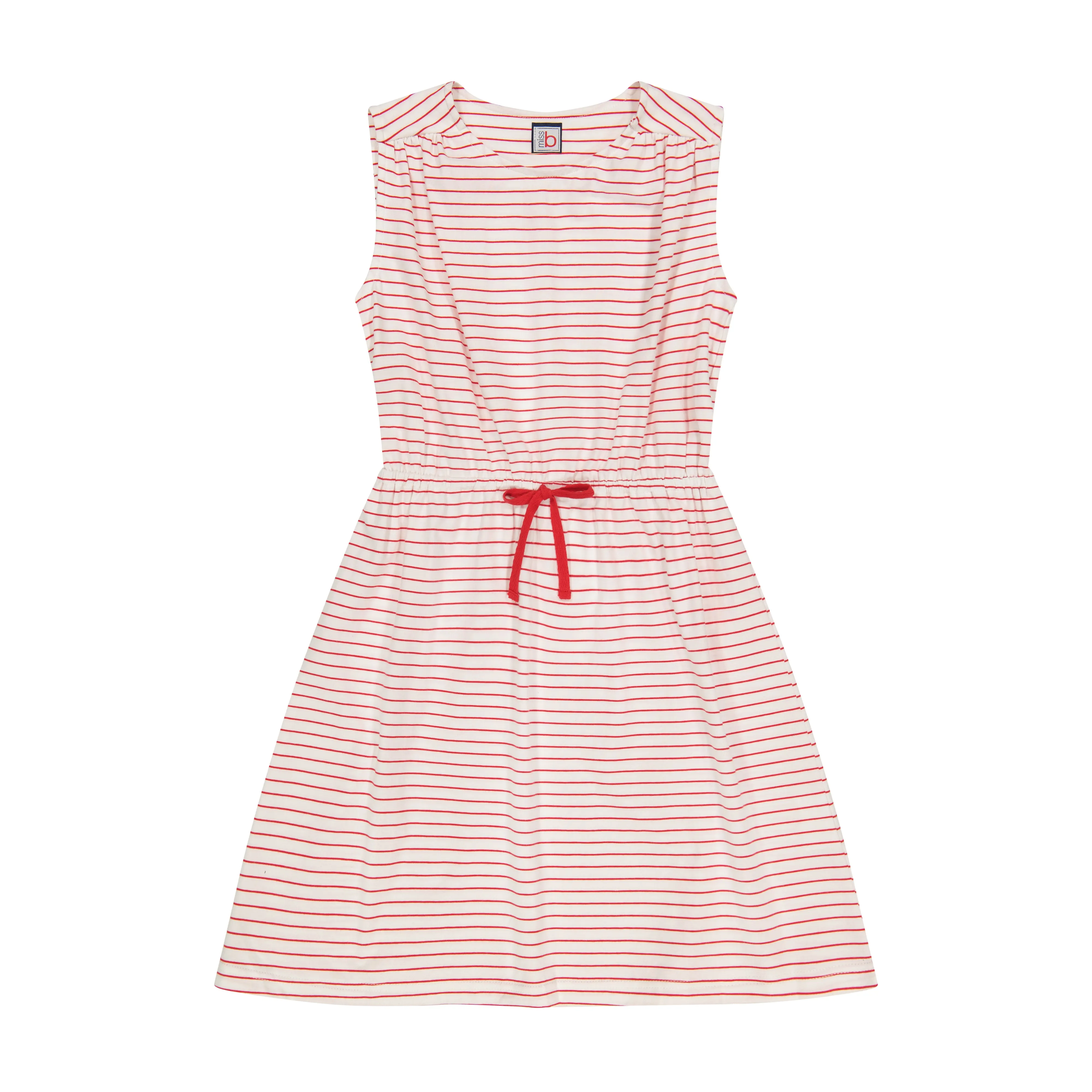 Lindsey Drawstring Dress Red Stripe