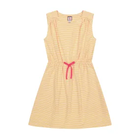 Lindsey Drawstring Dress Yellow Stripe