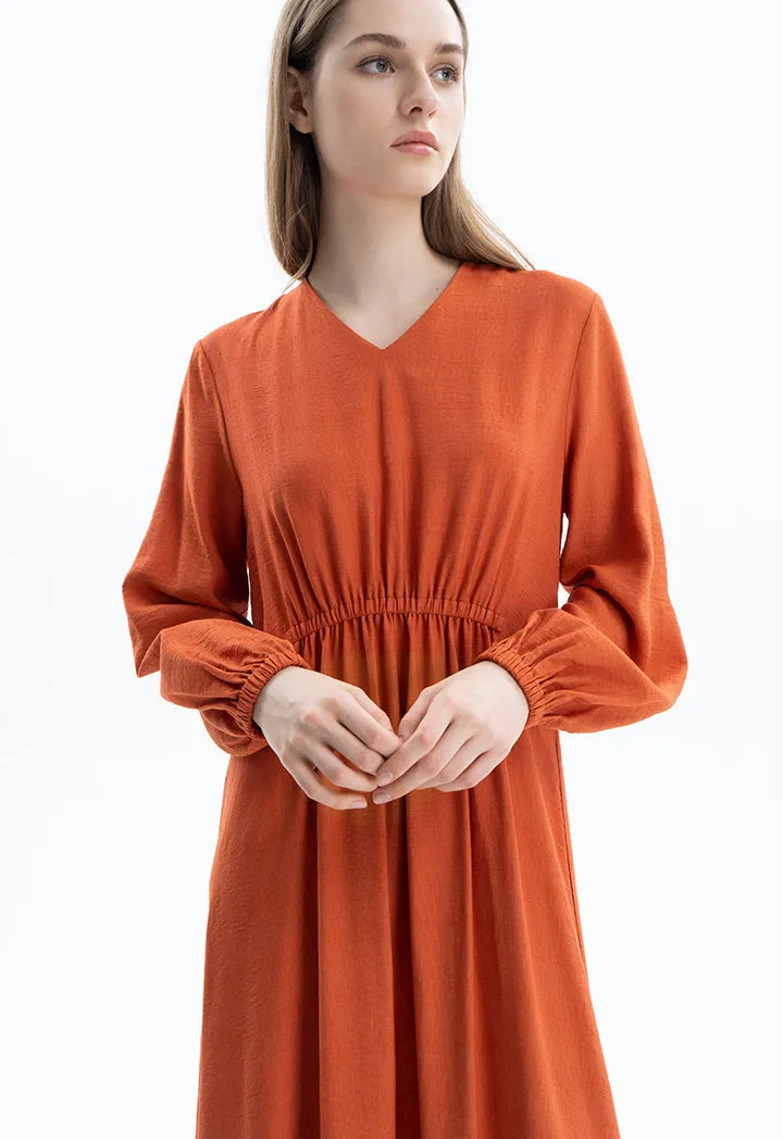 Linen Dress With Elasticated Waist