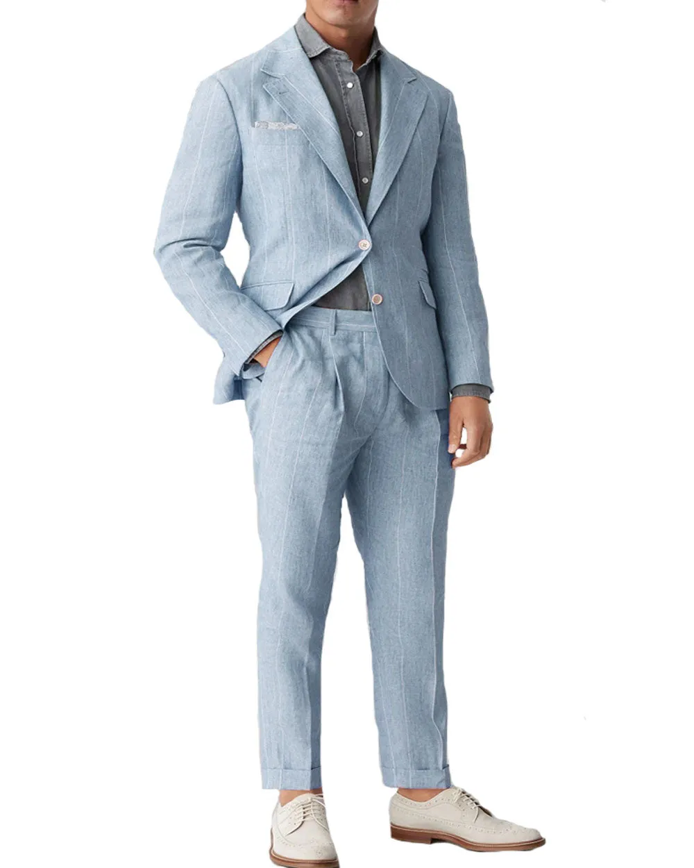 Linen Striped Suit