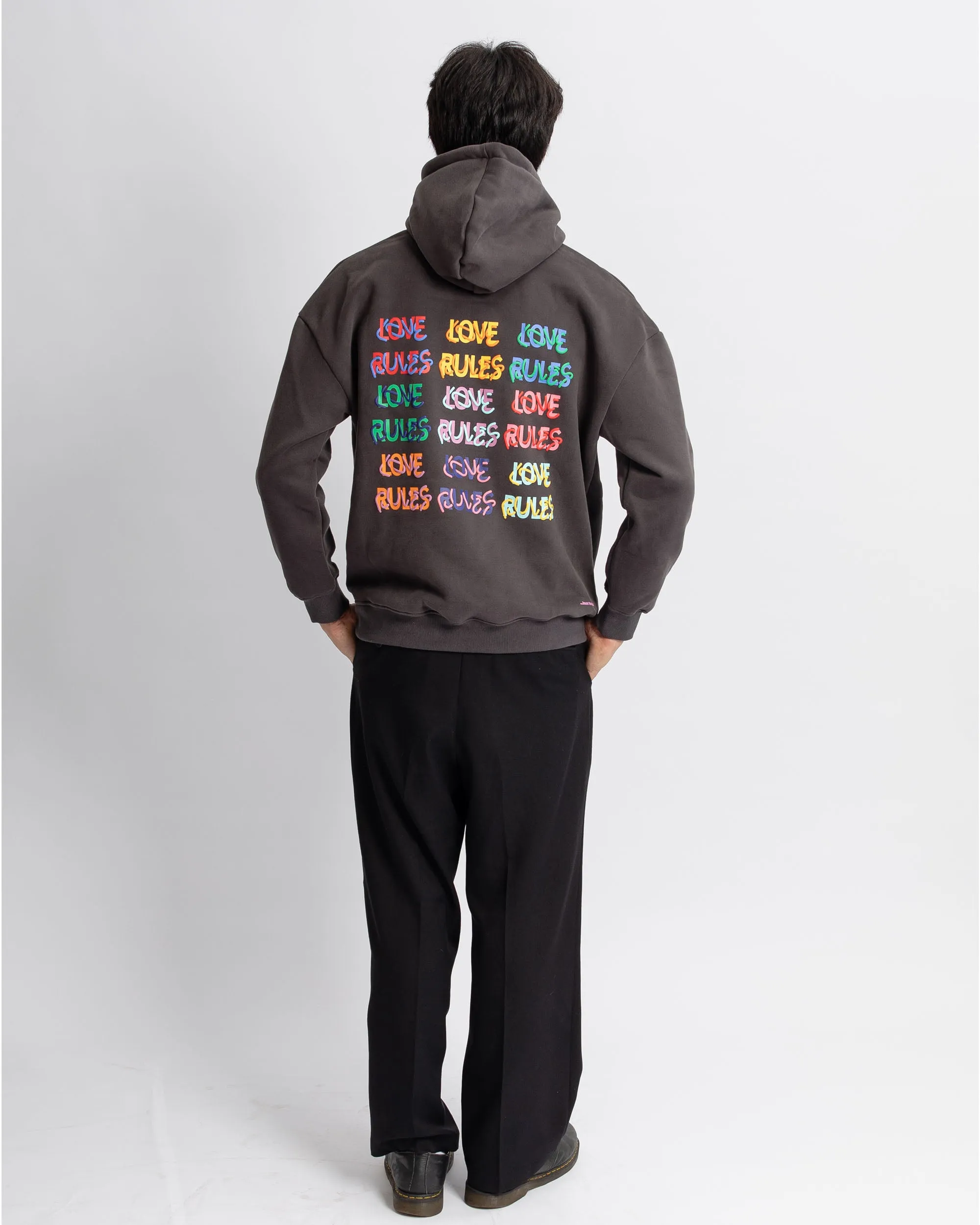 Love Rules Hoodie - Charcoal