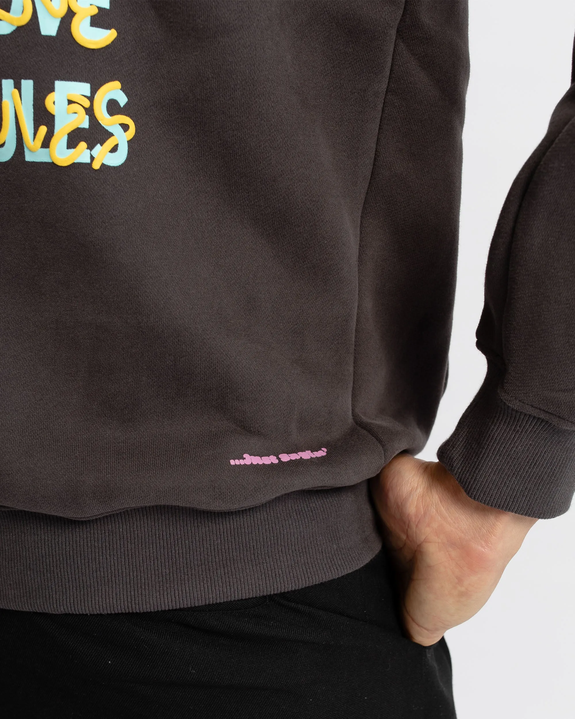 Love Rules Hoodie - Charcoal