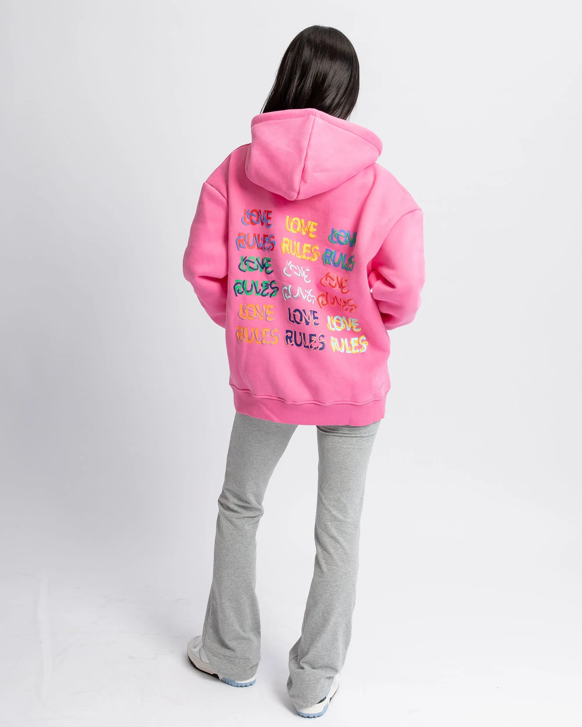 Love Rules Hoodie - Sugar Pink