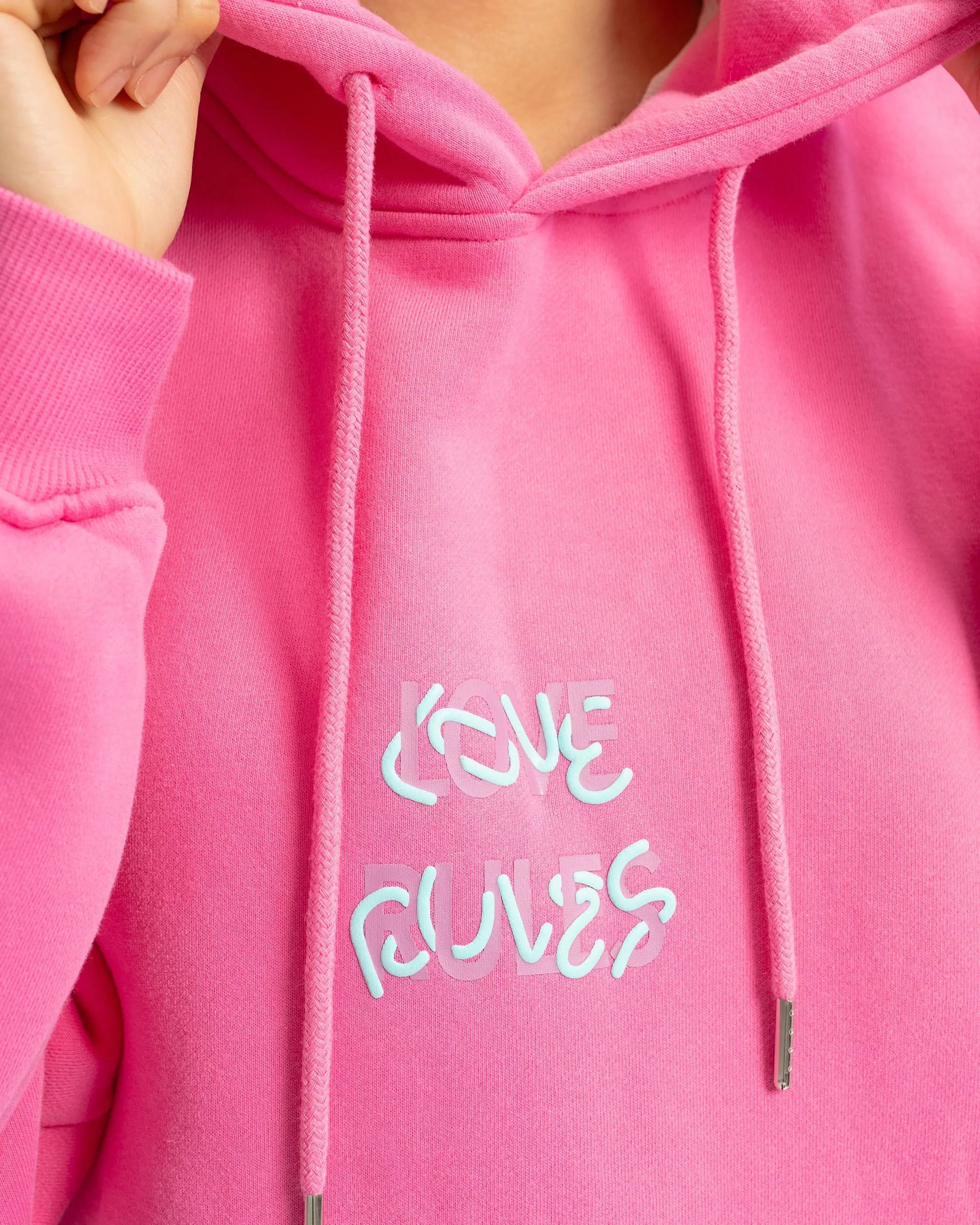 Love Rules Hoodie - Sugar Pink