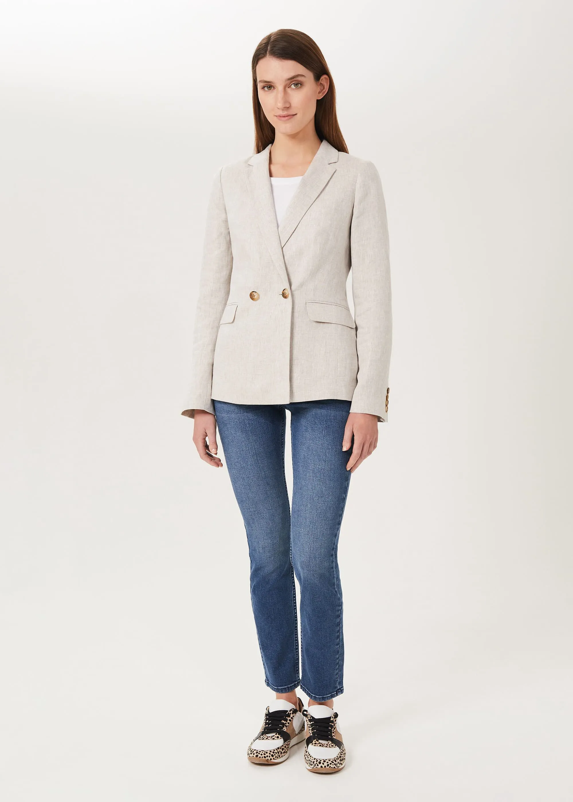 Maeve Linen Double Breasted Blazer 